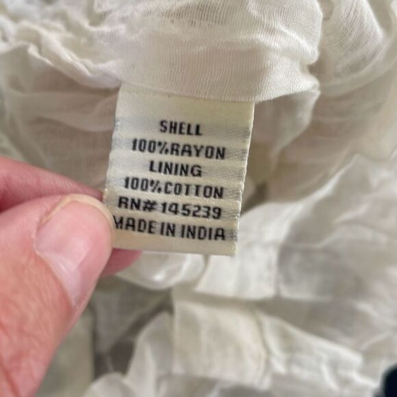 Sim & Sam Smocked Top Jumpsuit Natural Ivory Calico S - Picture 9 of 9